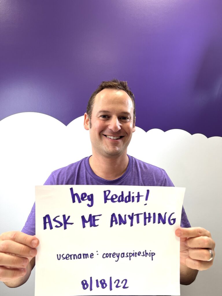 Corey Kossack, Aspireship Founder & CEO, is hosting a Career Change AMA on Reddit.